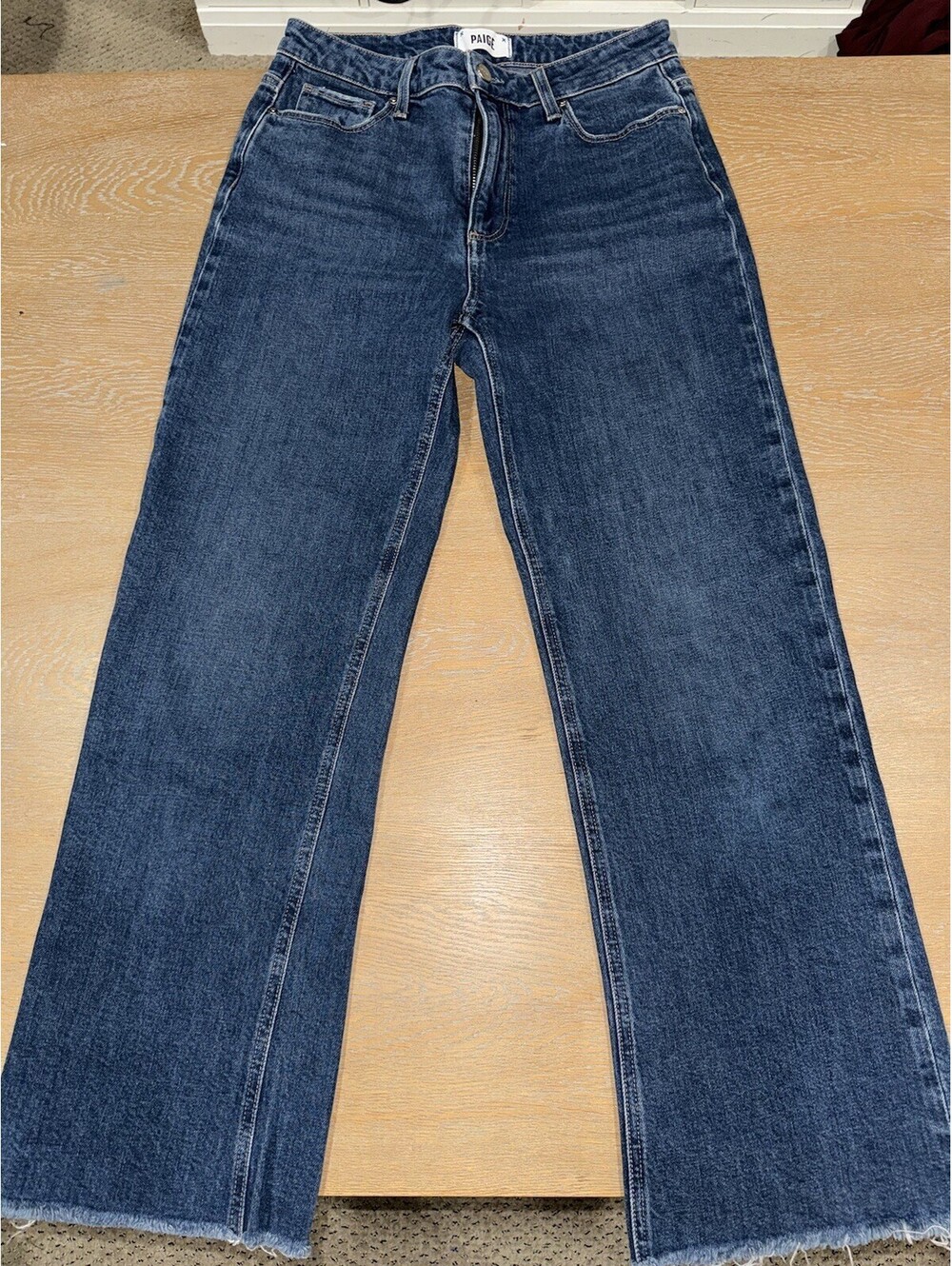 Paige Leenah Women's Ankle Wide Leg Jeans 27" Size 28 Denim Blue